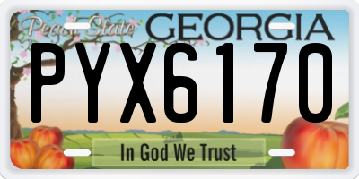 GA license plate PYX6170
