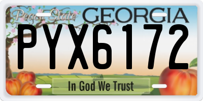 GA license plate PYX6172