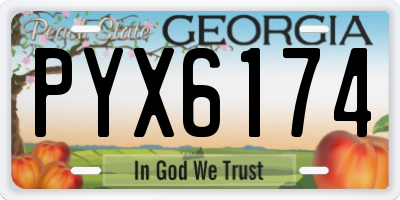 GA license plate PYX6174