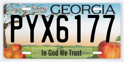 GA license plate PYX6177