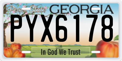 GA license plate PYX6178