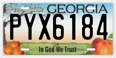 GA license plate PYX6184