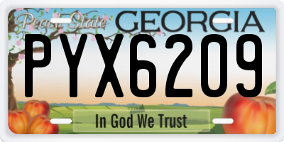 GA license plate PYX6209