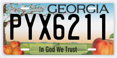 GA license plate PYX6211