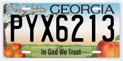 GA license plate PYX6213