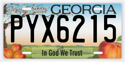 GA license plate PYX6215
