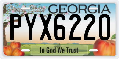 GA license plate PYX6220