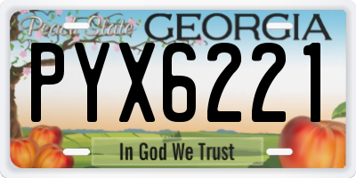 GA license plate PYX6221