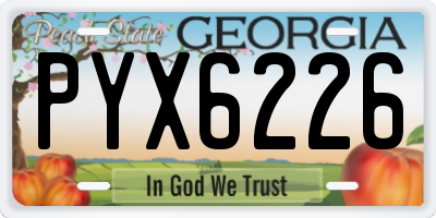 GA license plate PYX6226