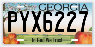 GA license plate PYX6227