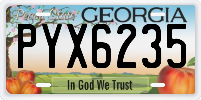 GA license plate PYX6235