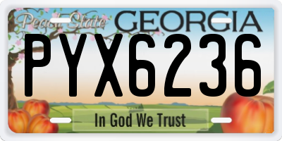 GA license plate PYX6236