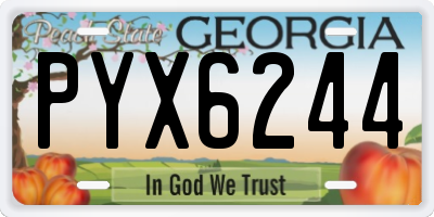 GA license plate PYX6244