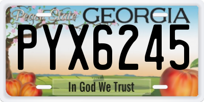 GA license plate PYX6245