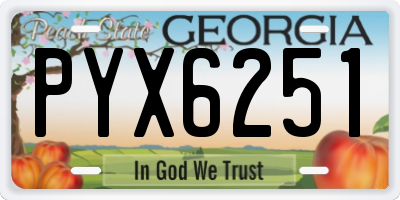 GA license plate PYX6251