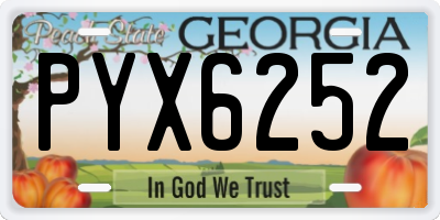 GA license plate PYX6252