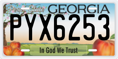 GA license plate PYX6253