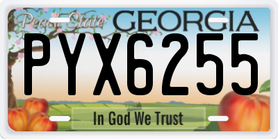 GA license plate PYX6255