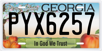 GA license plate PYX6257