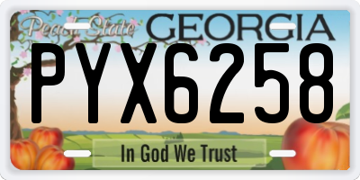 GA license plate PYX6258
