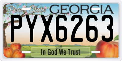GA license plate PYX6263