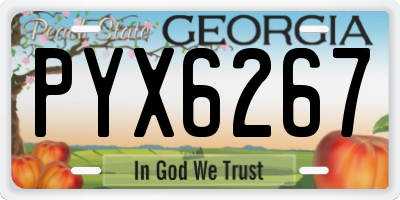 GA license plate PYX6267