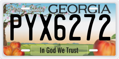 GA license plate PYX6272