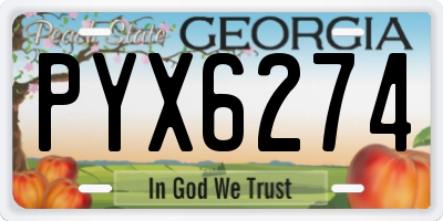 GA license plate PYX6274
