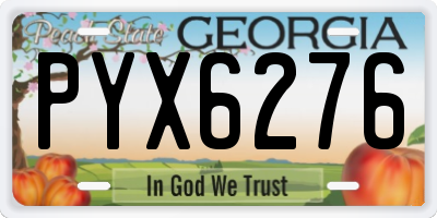 GA license plate PYX6276