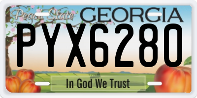 GA license plate PYX6280