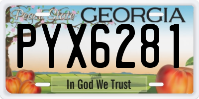 GA license plate PYX6281