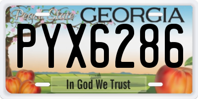 GA license plate PYX6286