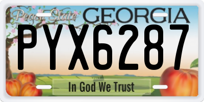 GA license plate PYX6287