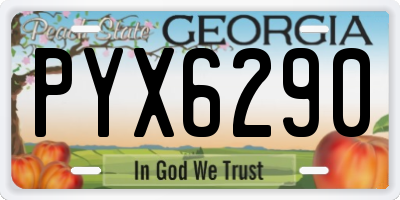 GA license plate PYX6290