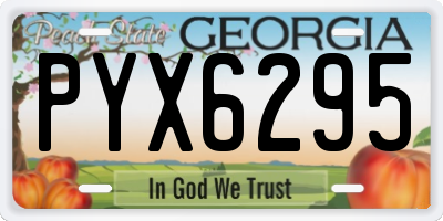 GA license plate PYX6295