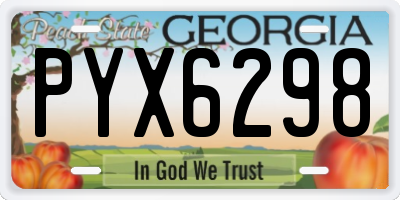 GA license plate PYX6298