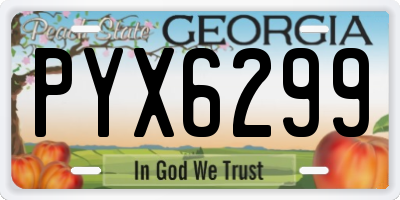 GA license plate PYX6299