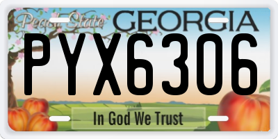 GA license plate PYX6306