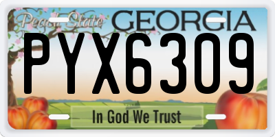 GA license plate PYX6309