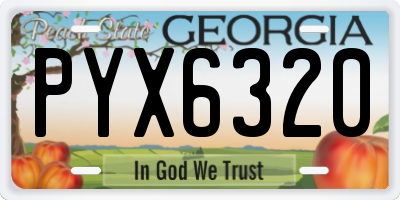 GA license plate PYX6320