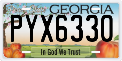 GA license plate PYX6330