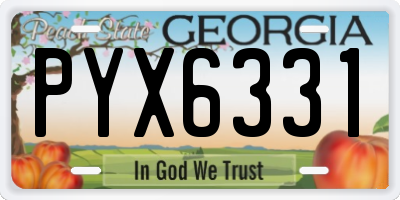 GA license plate PYX6331