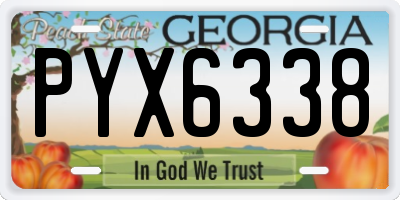 GA license plate PYX6338
