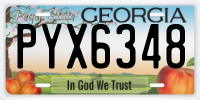 GA license plate PYX6348