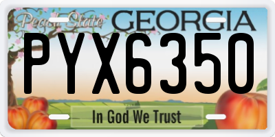 GA license plate PYX6350