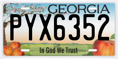 GA license plate PYX6352