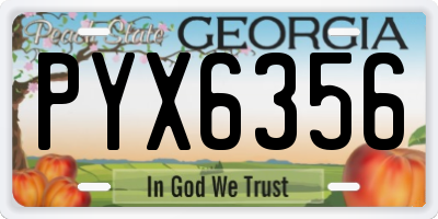 GA license plate PYX6356