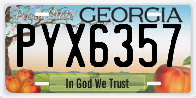 GA license plate PYX6357