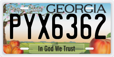 GA license plate PYX6362