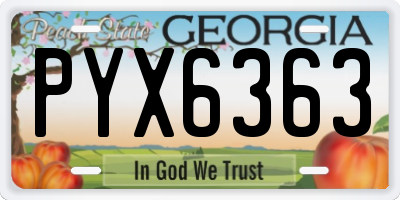 GA license plate PYX6363